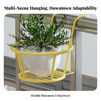 Space-Saving Hanging Planter Easy Installation Railing Shelf Anti-Rust Plant Holder sturdyDuty for Gardeners, Apartment Dwellers, Homeowners, Balcony, Patio, Porch, window sill