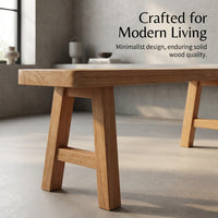 Solid Wood Dining Bench with X-Shaped Base, Wooden Bench for Kitchen
