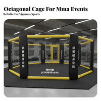 MMA Eight-Sided Cage Padded Features Competition Stage High-Quality Metal Frame Dynamic Kickboxing Arena for Fighters, Gyms, Fighting Associations