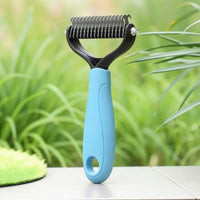 Dematting Comb Ergonomic Double-Sided Grooming Comb De-Shedding Brush Easy Grip Double-Sided Dog Brush Skin-Friendly for Dogs