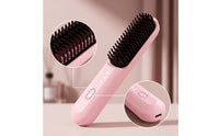 Rechargeable Cordless Hair Straightener Brush Compact Portable Hair Straightener Brush Handheld Fast Heating for Travel, Dorm Room