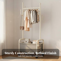 Lockable Casters Rolling Clothes Rack Easy Mobility Rolling Clothes Rack with Storage Space-Saving Mobile Coat Stand with Basket Multi-Functional for Apartment Dwellers, Homeowners, Students, Bedroom, Small Areas, Entryway, Dorm Room