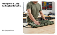 Waterproof Roll-up Tool Bag Long-Lasting Roll up Tool Bag 600D Oxford Material for Repair Technicians, Handymen, Workshop, Garage