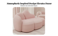 Puff-Like Design Modular Bubble Couch Soft Texture Loveseat Curved Contour Home Seating Deep Seat for Apartment Dwellers, Interior Designers, Small Areas, Living Room, Boutique, Reception Area