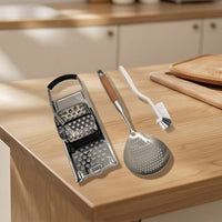 3 Pieces Grater and Spoon Set Stainless Steel Cooking Utensils Sturdy Kitchen Tools for Home Cooks