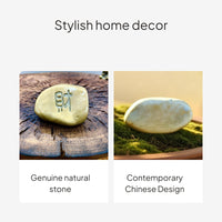 Engraved Natural Stone Desktop Bonsai Fishbowl Decor