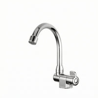 Single-Cold Faucet Chrome Finish Water Spout Compact Plumbing Fixture