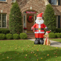 Outdoor Inflatable Santa with Dog Quick Inflation Santa with Dog Inflatable Whimsical Christmas Inflatable Easy to Use for Lawn
