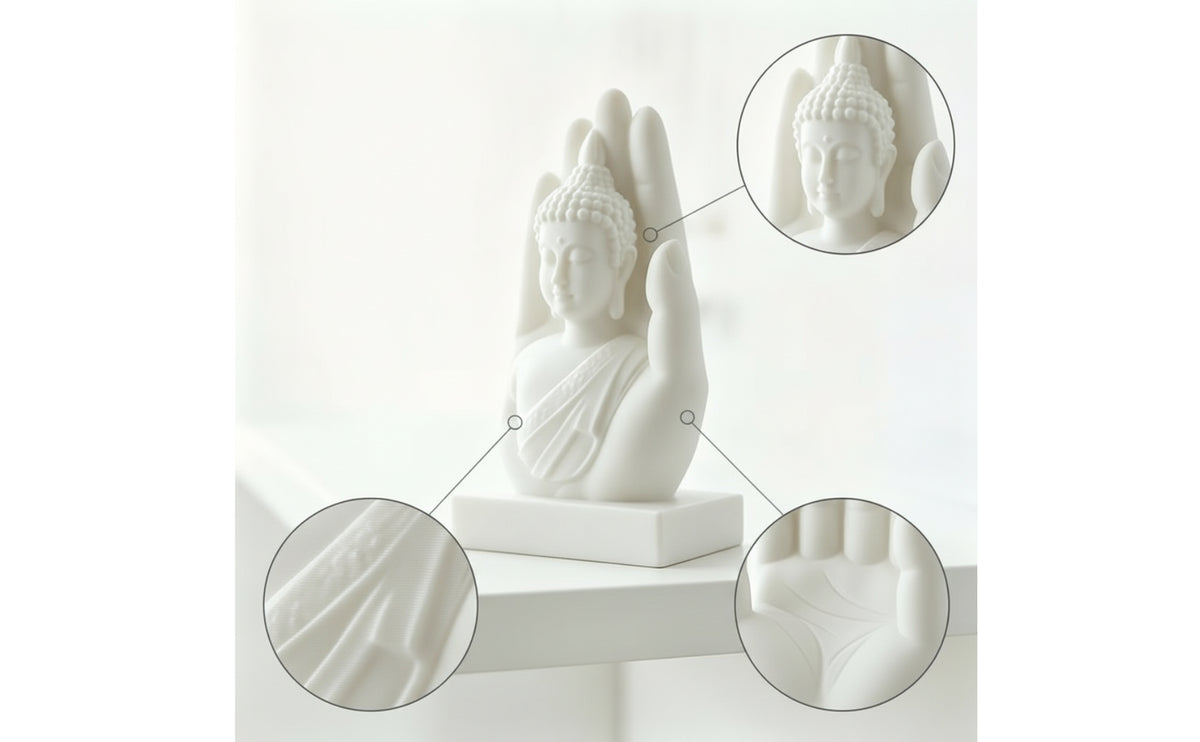 Decorative Sculpture with Base 3D Printed Figurine Artistic for Meditation Room