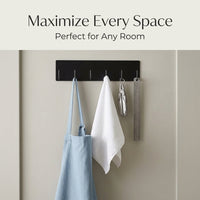 Hook Rack for Refrigerator Storage, No Drill Towel for Kitchen and Dorm Room Students, Modern Multi-Hook Organizer for Bathroom and Home