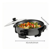 Temperature Control Round Electric Pan Side Handles Electric Cooking Pan Detachable Base