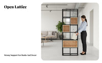 Urban design Freestanding lattice Shelf Multi-Functional Freestanding Slatted Shelving Rack Open Display Shelves Partition Screen Space-Saving for Small Business Owners, Interior Designers, Entrance Hall, Entryway, Restaurant, Studio Apartment