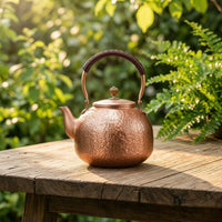 Small-Capacity Hammered Copper Teapot Vintage-Style Copper Teapot Compact Tea Kettle with Wrapped Handle for Artisan Collectors