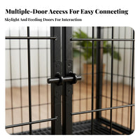 Easy to Clean Large Dog Enclosure with Wheels Removable Tray Heavy Duty Dog Crate Multiple Doors Pet Enclosure Paw-Friendly Floor Grid for Medium Dogs, Outdoor