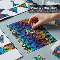 Laser Patterned Metallic Cardstock - Cloud Texture Gold Silver PET Mirror Paper for Crafts and Decoration