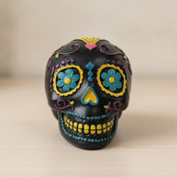 Cranium Ornament Day of the Dead Style Tabletop Cranium Decor Decorative for Collectors, Desk, Mantel