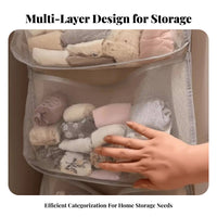 Underwear Sock Organizer Space Saving Underwear Sock Storage Bag Breathable Mesh Hanging Storage Bag for Students, Women, Dorm Room, Bedroom, Washroom