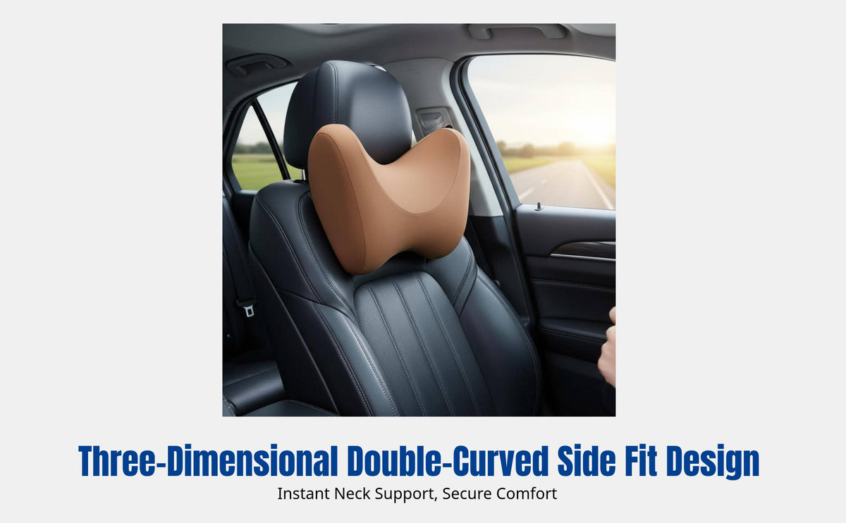 Car Neck Pillow Headrest Support, Viscoelastic Foam, Ergonomic, Adjustable, Universal, Comfortable for Driving