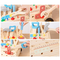 Wooden Tool Bench Toy for Kids, Disassemble and Assemble Nuts and Bolts, Educational