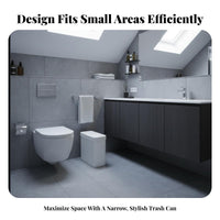 Space Saving Narrow Space Trash Bin Long-Lasting PP Material Slim Trash Can with Lid Odor-Sealing Narrow Waste Basket Easy to Clean for Bathroom, Office, Bedroom