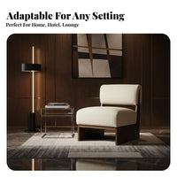 Armless Upholstered Chair Zen-Inspired Aesthetic Lounge Seat Minimalist Design Modern Outline for Homeowners, Hotel, Living Room