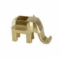 Geometric Elephant Pencil Holder Faceted Phone and Pen Holder Multifunctional Resin Desktop Organizer