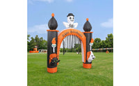 Inflatable Archway with Skeleton Outdoor Halloween Archway Giant Arch Decoration for Party Hosts, Yard