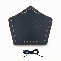 Leather Bracer Medieval Leather Wrist Cuff Arm Guard with Laces Lace-up Bracers Embossed for Cosplayers, Historical Fairs