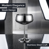 Stainless Steel Martini Glasses, Glasses, Metal Martini Glasses, Martini Goblets, Champagne Glass, Unbreakable Martini Glasses