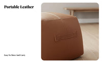 Minimalist Design Square Pouf with Handle Nordic Aesthetic Upholstered Footrest Cube Versatile Use Ottoman Long-Lasting Construction for Interior Designers, Homeowners, Entryway, Living Room, Home Office, Reading Nook