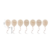 Wooden Milestone Plaque Gender-Neutral Baby Milestone Disc with Ribbon Double-Sided Photo Props Growth Sturdy for Newborns