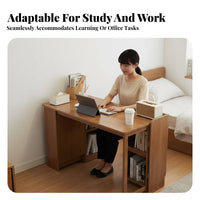 Foldable Design Folding Leg Desk Space-Saving Study Table Multi-Purpose Work Surface Easy Installation for Remote Workers, Apartment Dwellers, Homeowners, Small Spaces, Bedroom, Home Office, Dorm Room