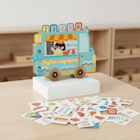 Reusable Sticker Book Educational Number Cognition Activity Book Hand-Eye Coordination Training Child-Centered Number Learning Toy for Young Children