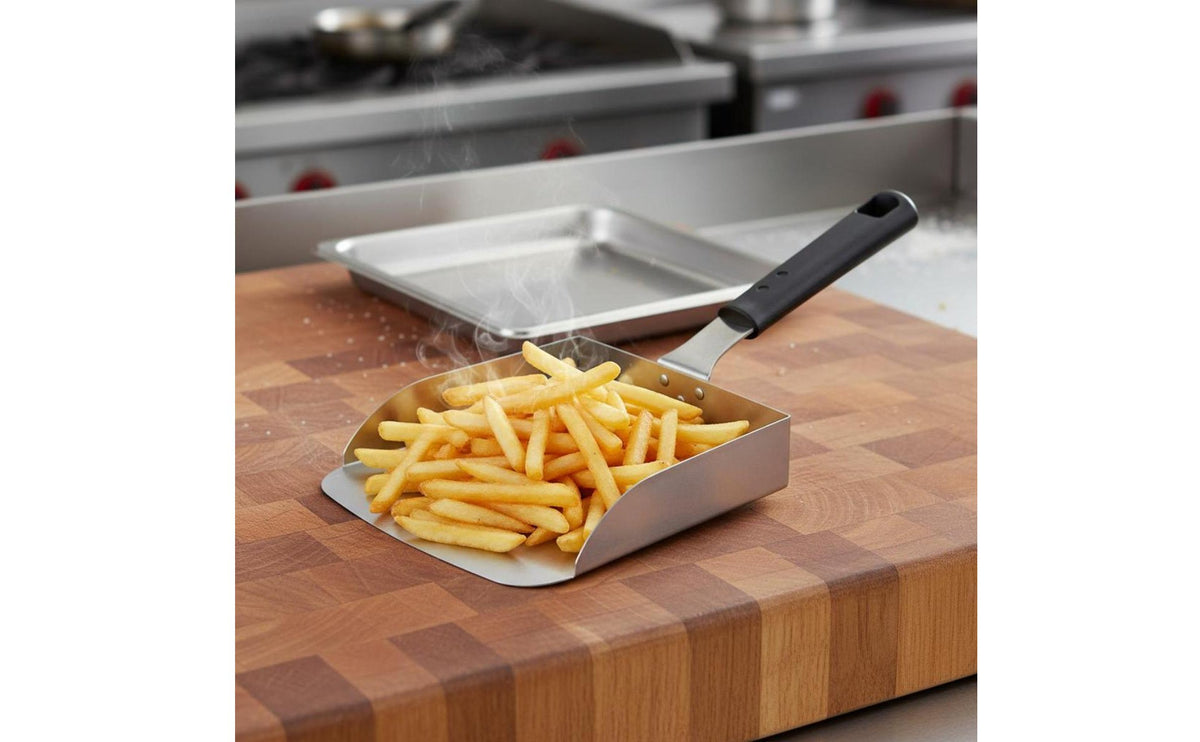 Wide-Surface Kitchen Utensil Transfer Heavy Duty Stainless Steel Food Lifter Hanging Hole Design BBQ Steak Turner for Barbecue, Grilling