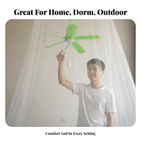 Mini Ceiling Fan Quiet Mesh Fan Strong Air Circulation Cooling Appliance for Homeowners, Commuters, Dorm Room, Bedroom, Outdoor