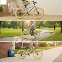 Anti-Slip Children's Bike Tire Beige Kids' Bike Tire Textured Smooth-Rolling for Neighborhood Paths