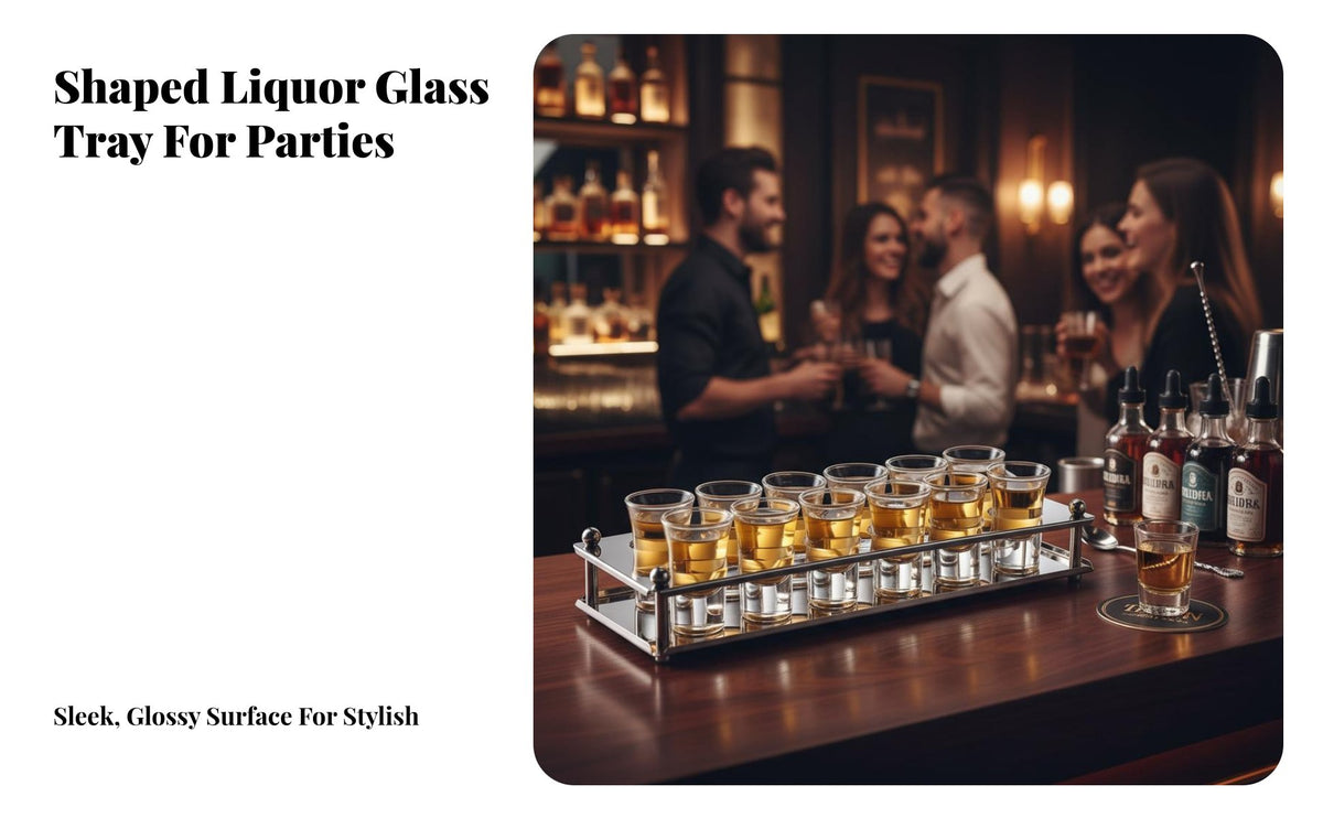 Detachable Design Stainless Steel Small Drink Glass Tray Easy to Clean Cup Display Stand Long-Lasting Small Drink Glass Holder Thickened Material for Party Hosts, Restaurant Owners, Taverns, Club, Nightclubs, Home Parties