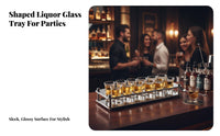 Detachable Design Stainless Steel Small Drink Glass Tray Easy to Clean Cup Display Stand Long-Lasting Small Drink Glass Holder Thickened Material for Party Hosts, Restaurant Owners, Taverns, Club, Nightclubs, Home Parties