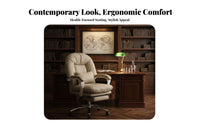 Adjustable Height High-Back Recliner with Footrest Ergonomic Design Luxurious Reclining Chair with Footrest Padded Armrests Swivel Armchair Support for Executives, Distant Workers, Study Room, Bedroom, Relaxing, Leisure Space