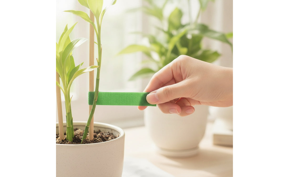 Cut-to-Length Hook-and-Loop Plant Tie Reusable Garden Tie Roll Cuttable Adjustable for Gardeners, Greenhouse, Balcony