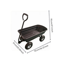 Garden Dump Cart Rounded Four-sidedWheel Utility Cart Multi-Surface Utility Wagon for Gardeners, Homeowners