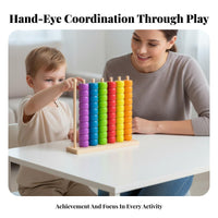 Sturdy Wood Child-Centered Stringing Beads Set Develops Fine Movement Skills Lacing and Stacking Blocks Hand-Eye Coordination