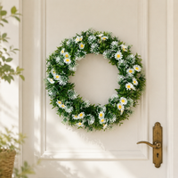Artificial Flower Wreath, Wreath, Entrance, Wall Hanging, Green, Plastic, Colorful, Eucalyptus Wreath, Door Decoration