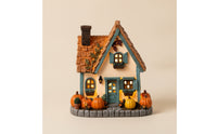Vintage Light-up Pumpkin Cottage Halloween Lighted House with Pumpkins Miniature House with Warm Lights Autumn Pumpkin Cottage