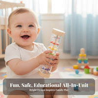 Rain Early Education Downpour Discovery Toy Develops Hand-Eye Coordination Gentle Rainfall Sound Tube for Infants 6+ Months, Preschoolers