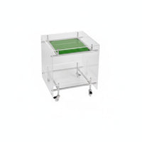 Transparent Design 2-Tier Rolling Trolley Movable with Wheels 2-Tier Rolling Trolley Multi-Functional Bedside Cabinet Multifunctional for Apartment Dwellers, Office Workers, Bedroom, Living Room, Small Areas, Kitchen