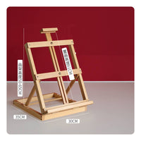 Beechwood Desktop Sketchbox Easel Portable Artist Box with Easel Foldable Art Supply Natural Wood for Studio Work