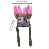Feather Headdress Costume Feather Headpiece One-Size Boho Headband for Dancers, Cosplayers, Stage Performance