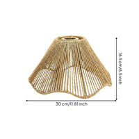 Rustic Minimalist Lamp Cover Vintage Influenced Woven Rope Lampshade Handwoven Rims Silhouette Pendant Shade for Restaurant Owners, Guesthouse