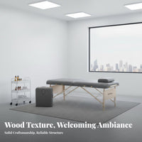 Waterproof & Oil-Proof Foldable Massage Bed Easy to Clean Portable Massage Table High Load Capacity Wooden Frame Treatment Bed Heavy-Duty Support for Mobile Therapists, Estheticians Artists, Travel, SPA Centers, Medical Facility